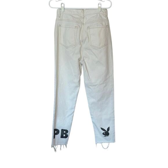 Pacsun X Playboy High Waist Cut-Out Slim Jeans Size 27 White Bunny Streetwear - Picture 2 of 12